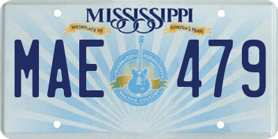 MS license plate MAE479