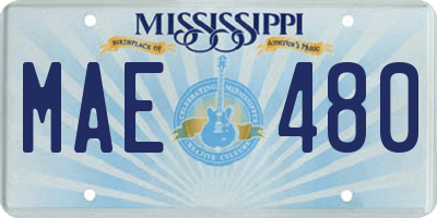 MS license plate MAE480
