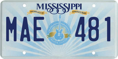 MS license plate MAE481