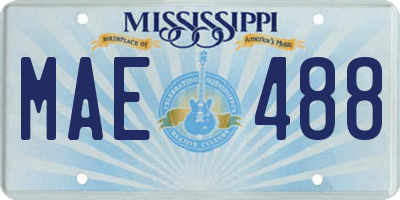 MS license plate MAE488