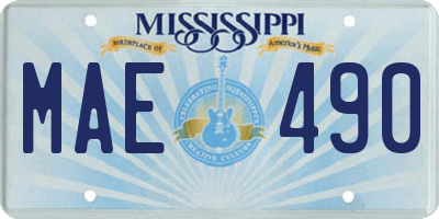 MS license plate MAE490
