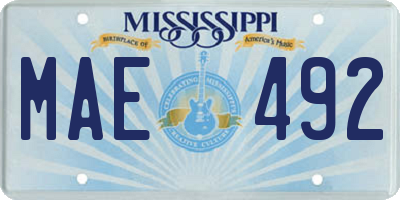 MS license plate MAE492