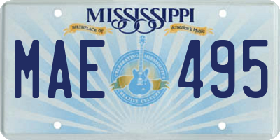 MS license plate MAE495