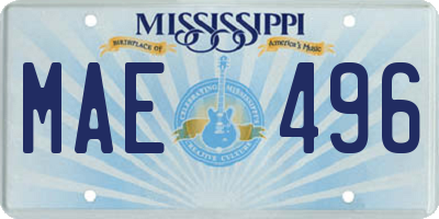 MS license plate MAE496