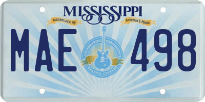 MS license plate MAE498