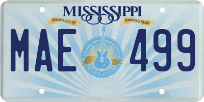 MS license plate MAE499