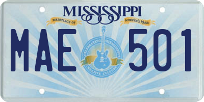 MS license plate MAE501