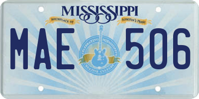 MS license plate MAE506