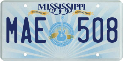 MS license plate MAE508