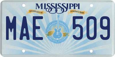 MS license plate MAE509