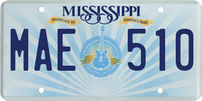 MS license plate MAE510