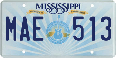MS license plate MAE513