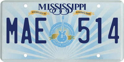 MS license plate MAE514