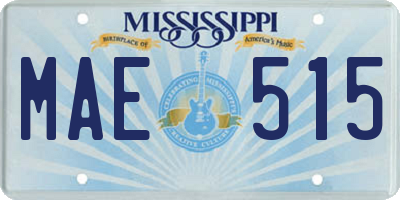 MS license plate MAE515