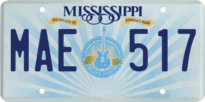 MS license plate MAE517