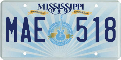 MS license plate MAE518