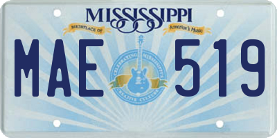 MS license plate MAE519