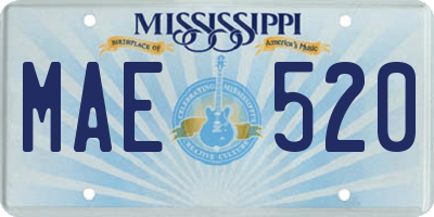 MS license plate MAE520