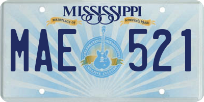 MS license plate MAE521