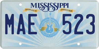MS license plate MAE523