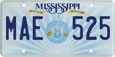 MS license plate MAE525