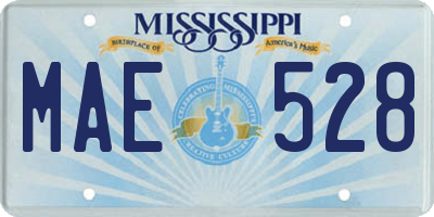 MS license plate MAE528