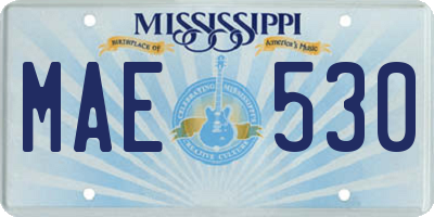 MS license plate MAE530