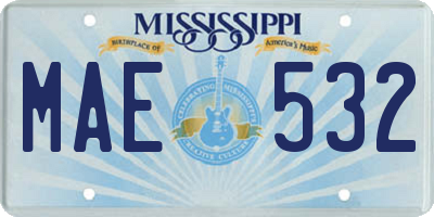 MS license plate MAE532