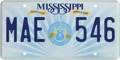 MS license plate MAE546
