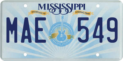 MS license plate MAE549