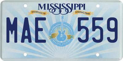 MS license plate MAE559