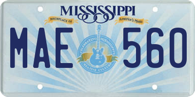 MS license plate MAE560