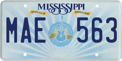 MS license plate MAE563