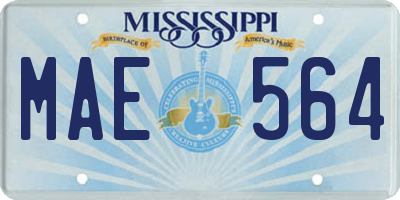 MS license plate MAE564