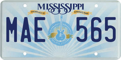 MS license plate MAE565