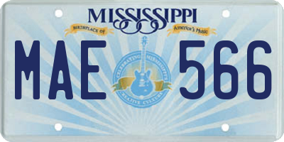 MS license plate MAE566