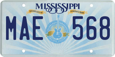 MS license plate MAE568
