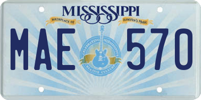 MS license plate MAE570