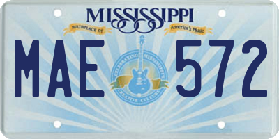 MS license plate MAE572