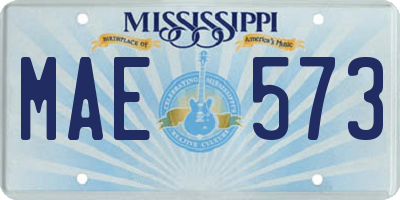 MS license plate MAE573