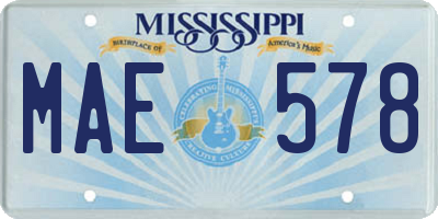 MS license plate MAE578