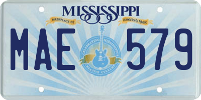 MS license plate MAE579