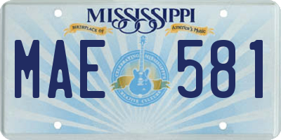 MS license plate MAE581