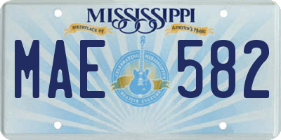 MS license plate MAE582