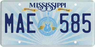 MS license plate MAE585