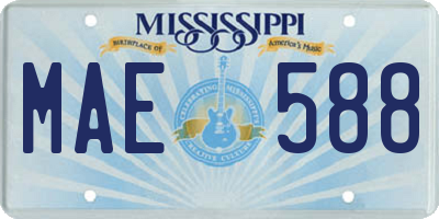 MS license plate MAE588