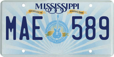 MS license plate MAE589