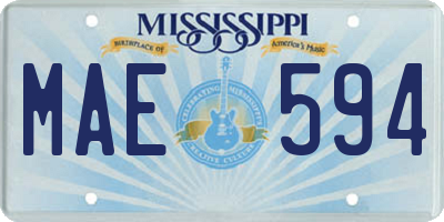 MS license plate MAE594