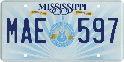 MS license plate MAE597