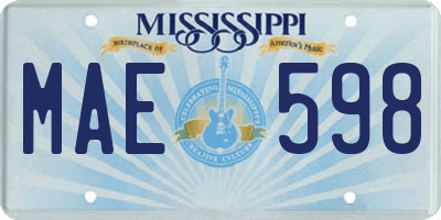 MS license plate MAE598